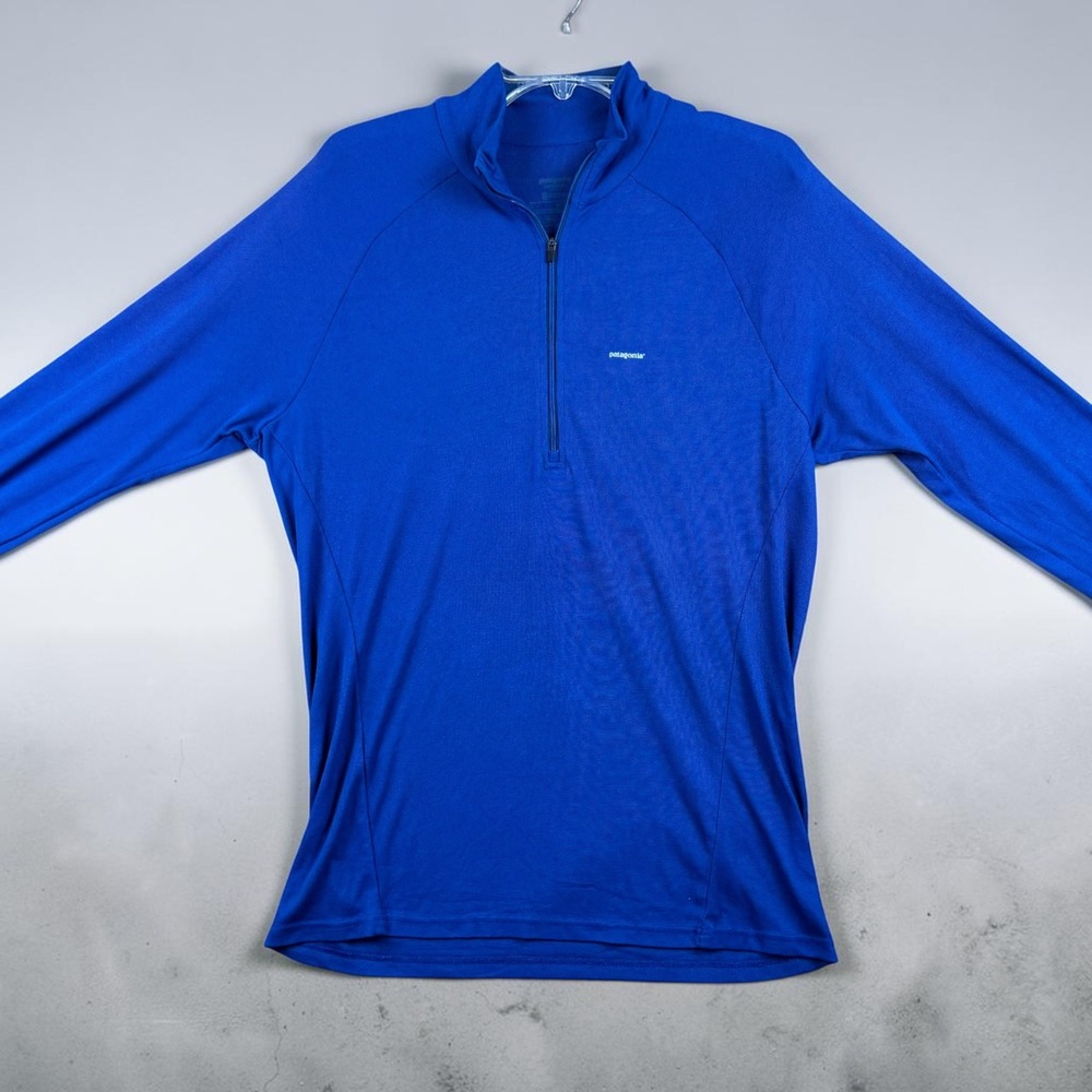 Patagonia Capilene Midweight 1/4 Zip Pullover Mens Large Blue Long Sleeve Shirt